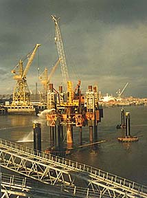 Drilling rig and Cammell Laird's shipyard